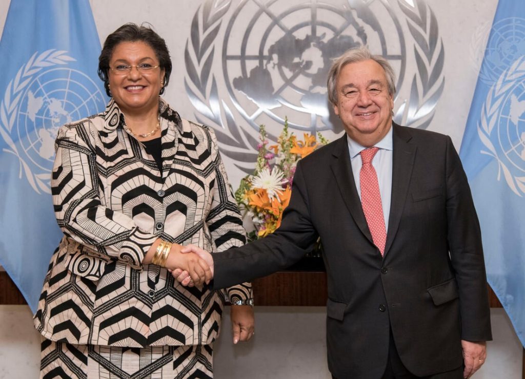 Photo of United Nations Secretary-General António Guterres and Hanna Tetteh